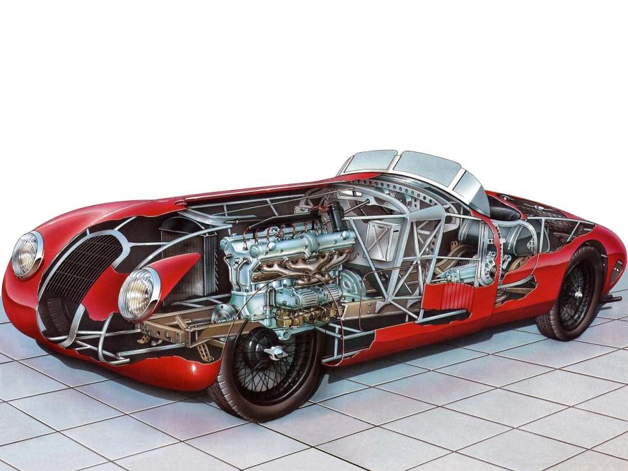 Схема Alfa Romeo 8C 2900B Spider Sperimentale (412043) 1941 года  (фото 3 из 3)